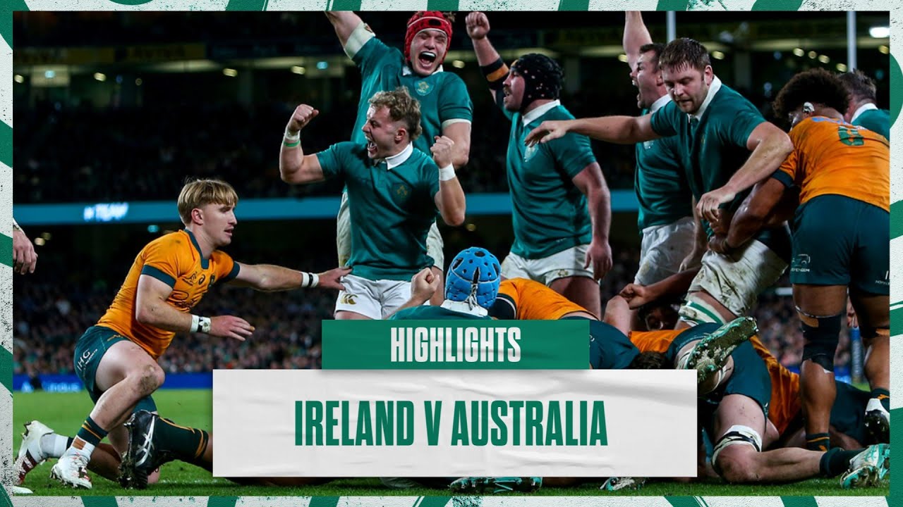 Основные моменты: Ирландия обыграла Австралию в захватывающем тесте IRFU 150