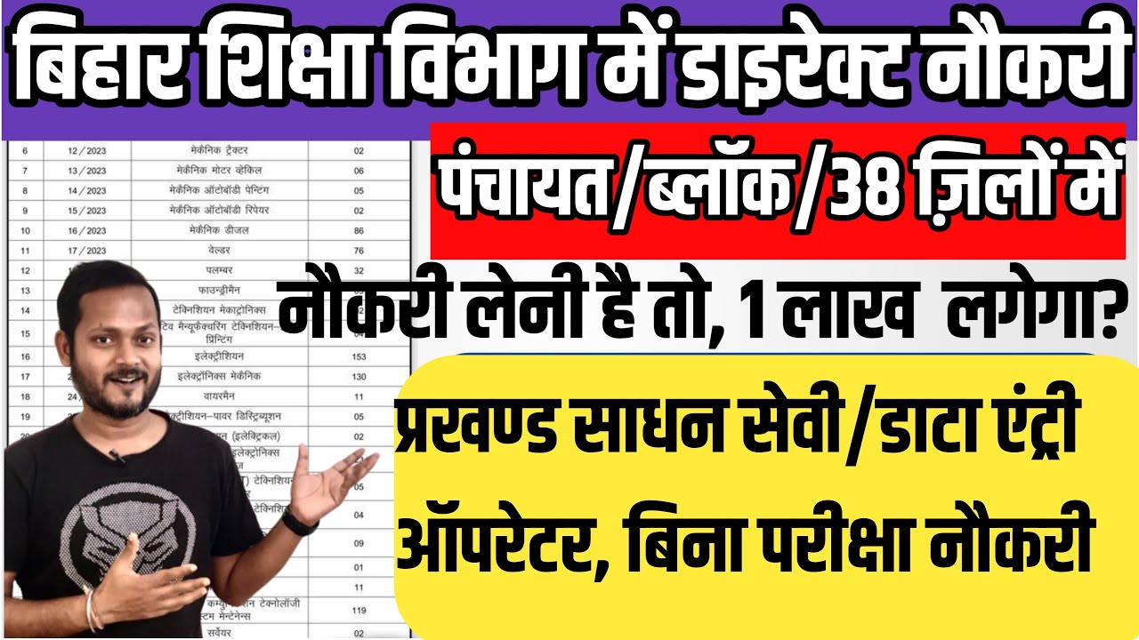 Bihar block wise data entry operator recruitment 2023 | bihar education department new vacancy 2023