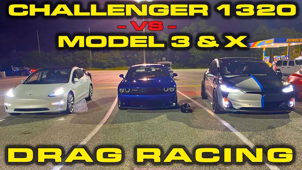 DEDICATED DRAG CAR vs Tesla Model 3 & Model X Performance 1/4 Mile