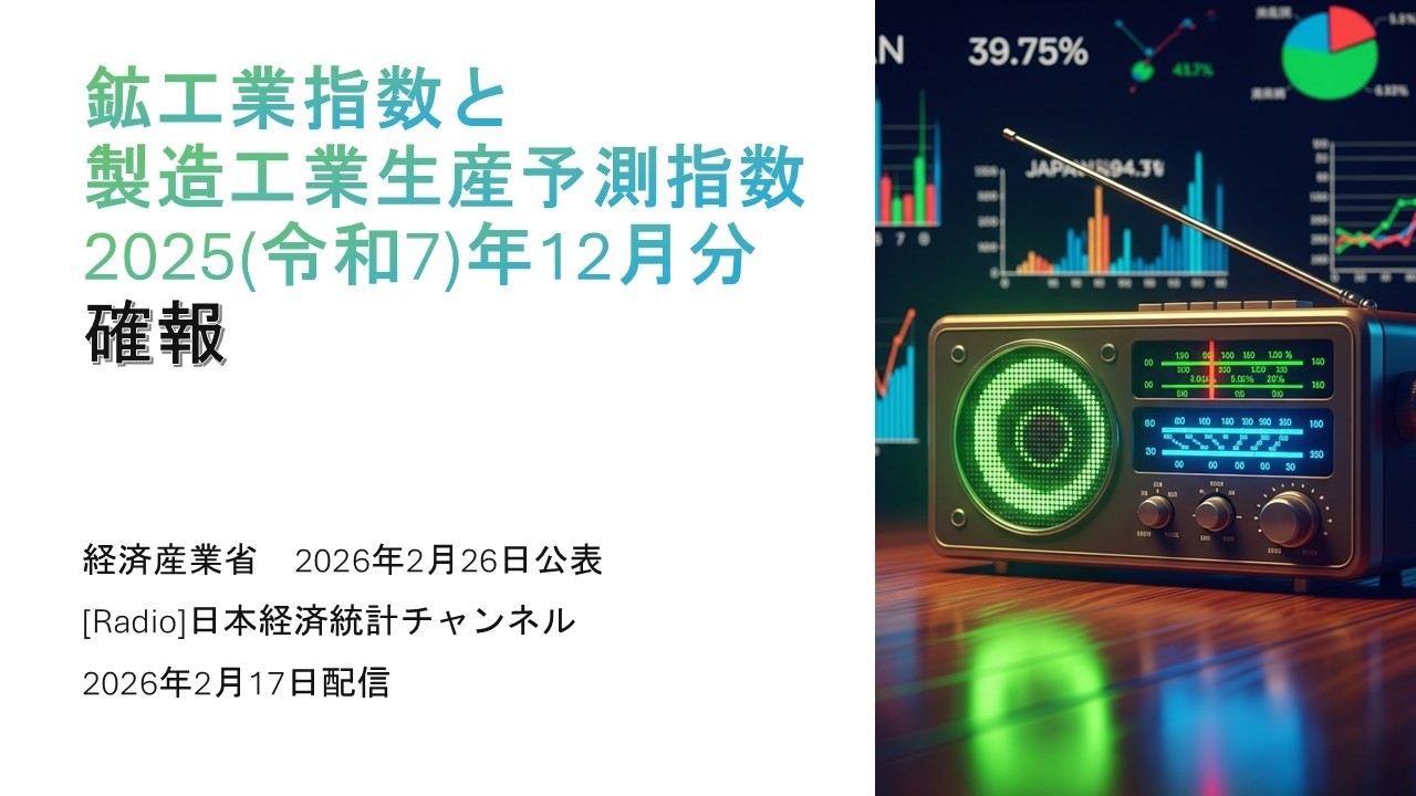 [ラジオ]鉱工業指数と製造工業生産予測指数（2025(令和7)年12月分確報）