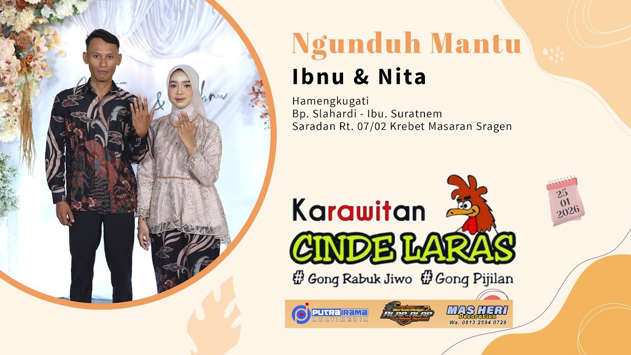 LIVE Karawitan CINDE LARAS - BERKAH MULYO ALAP ALAP Sound - HERI DECORATION (25 Januari 2026)