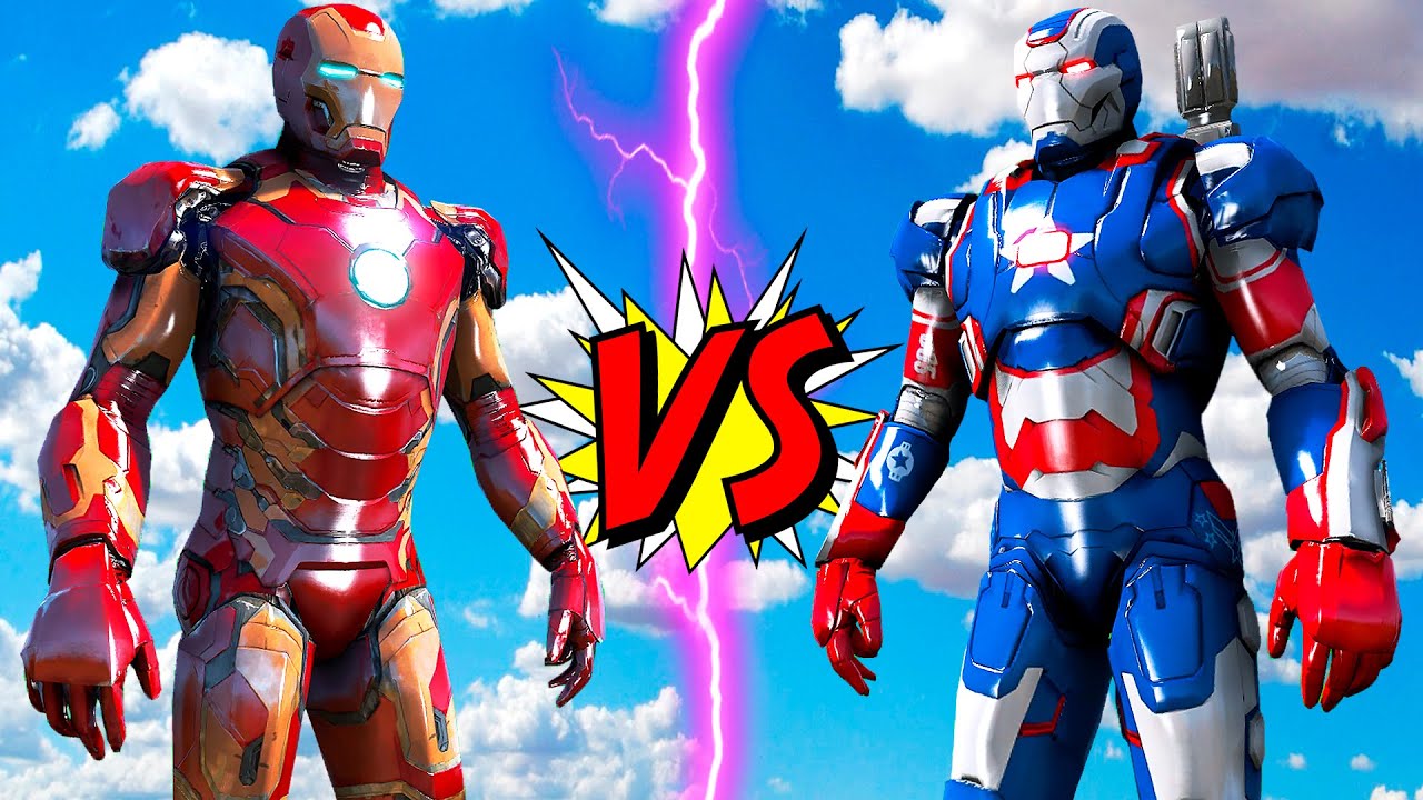 IRON MAN VS WAR MACHINE IRON PATRIOT - EPIC BATTLE MARVEL