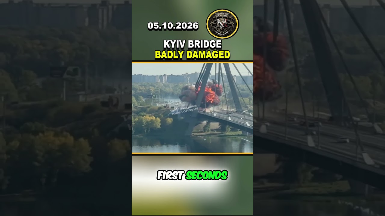 💥 RUSSIA ATTACKS KYIV'S NORTHERN BRIDGE #russia #ukraine #viral
