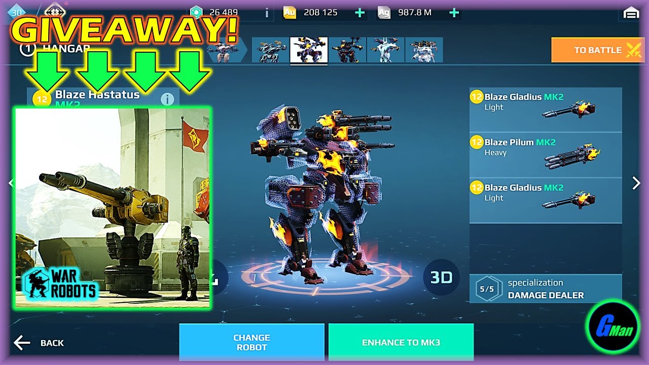 Розыгрыш Gladius (завершен) и Blaze Hastatus | WR - War Robots