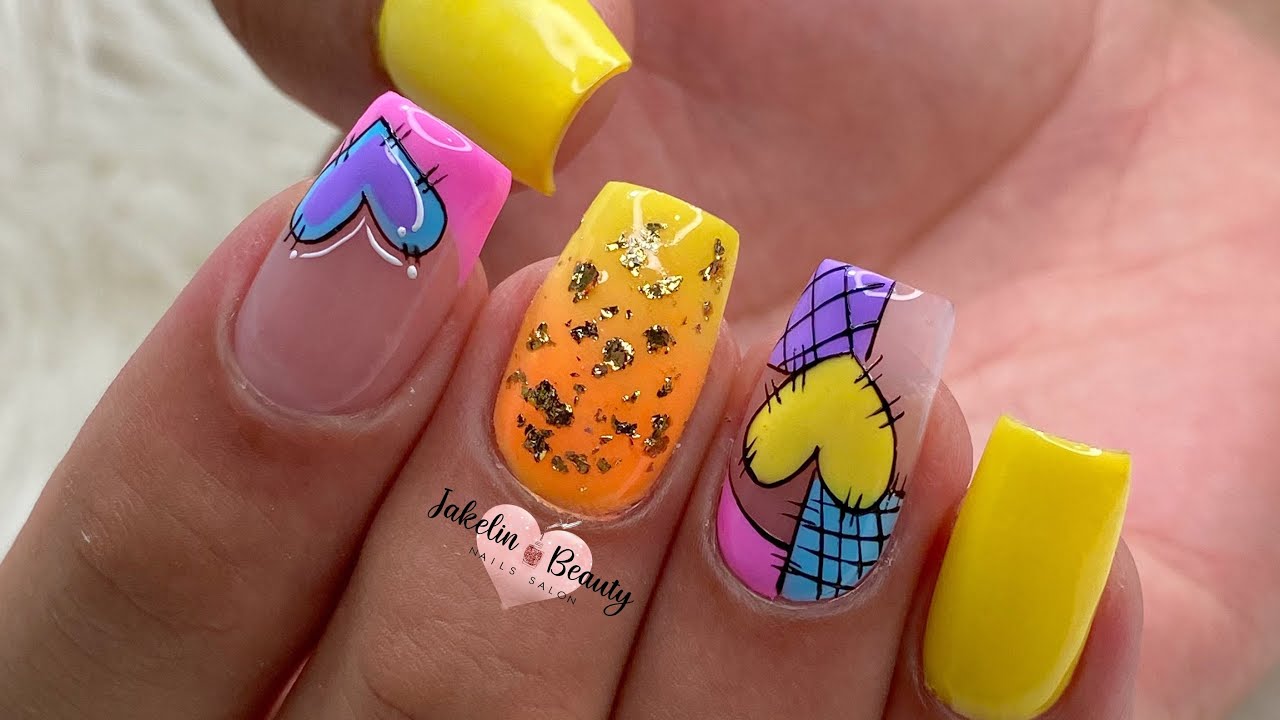 💖DECORACIÓN EN UÑAS FÁCIL/Uñas Amarillas✨💅