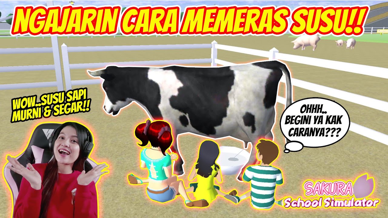 NGAJARIN CARA MEMERAS SUSU SAPI KE MIONI & YUTONI!! SAKURA SCHOOL SIMULATOR INDONESIA - PART 51