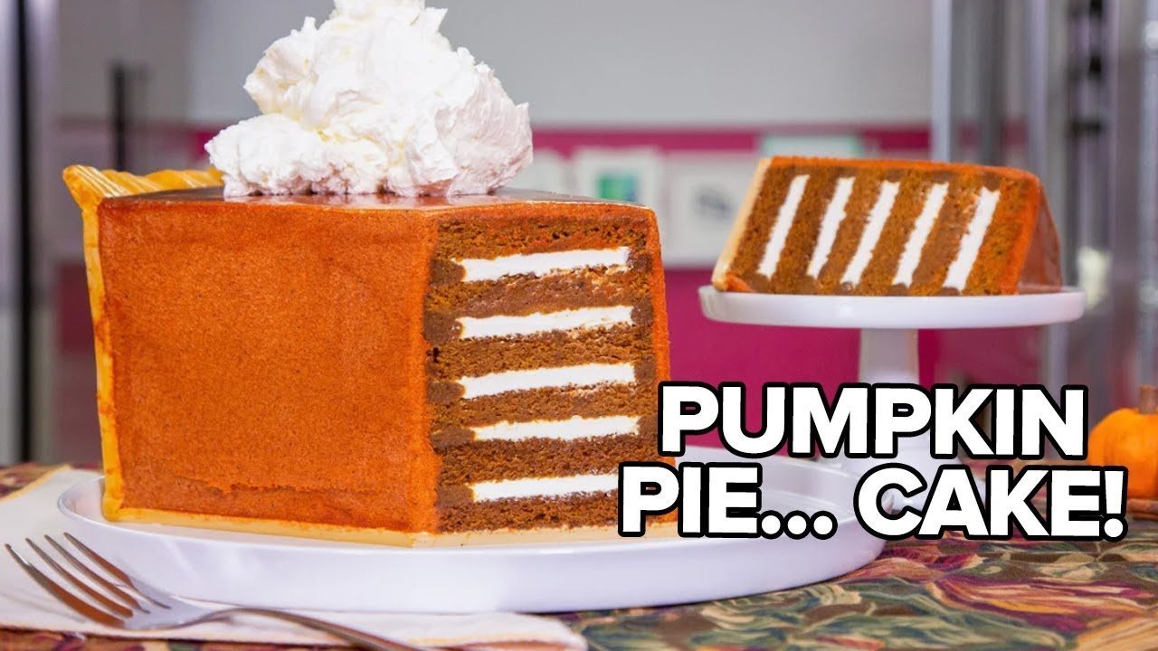 GIANT Pumpkin Pie Slice made of CAKE! | Thanksgiving Baking w/ Jordin Sparks!! | How To Cake It