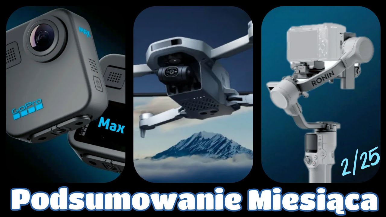 Podsumowanie miesiąca w świecie kamer sportowych i dronów. GoPro, DJI, Insta360, Potensic. Luty 2025