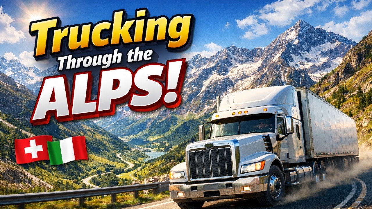 Epic HGV Trucking Journey: Customs Delay, Swiss Alps, Lake Como & Long-Distance Trucking Adventure!
