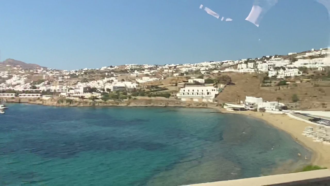 #Mykonos: Mykonos Bay views from the taxi.