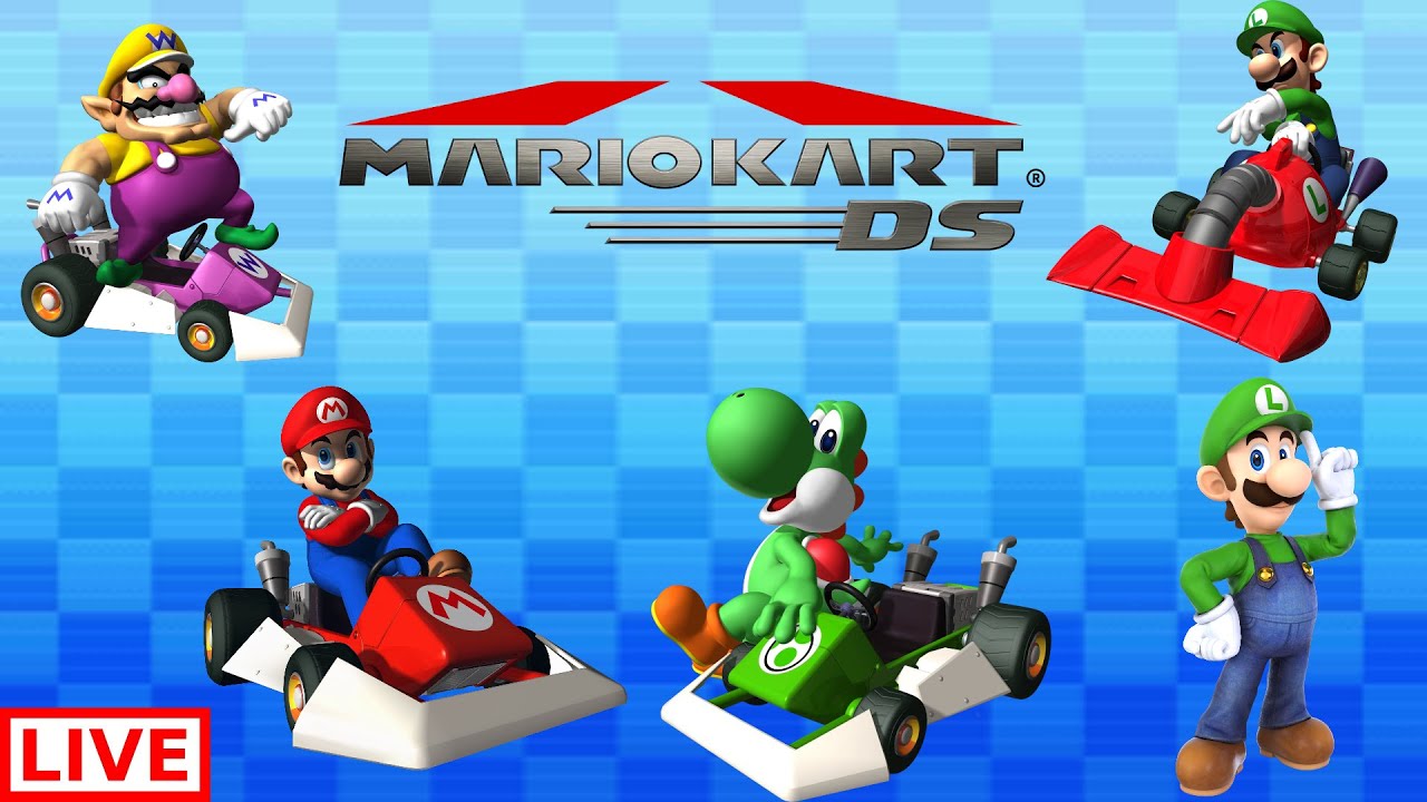 Mario Kart DS Live Stream Part 1 The First Mario Kart Game On DS & Beginning With 50cc