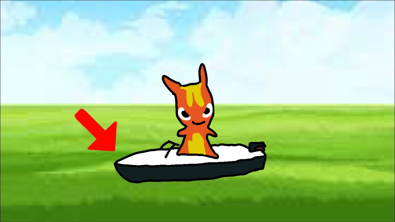 Burpy rides a boat