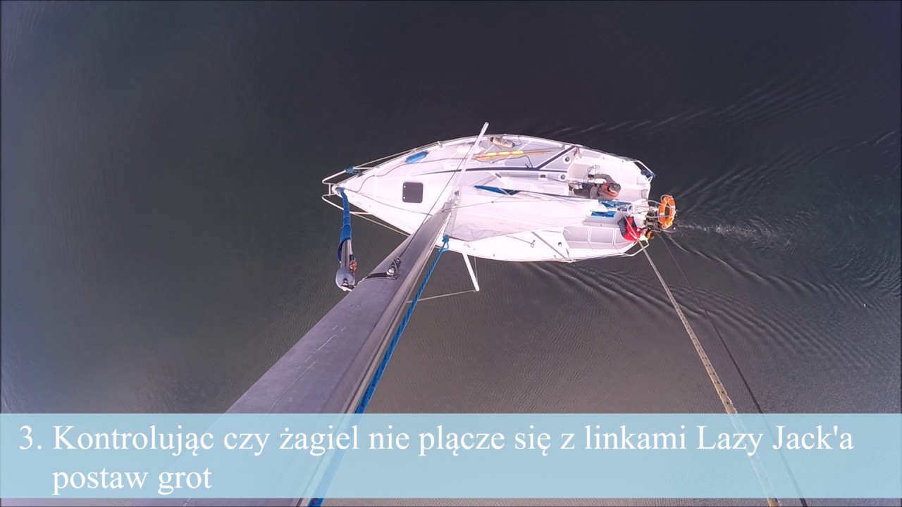 Manewrowanie jachtem żaglowym - stawianie żagli na silniku.