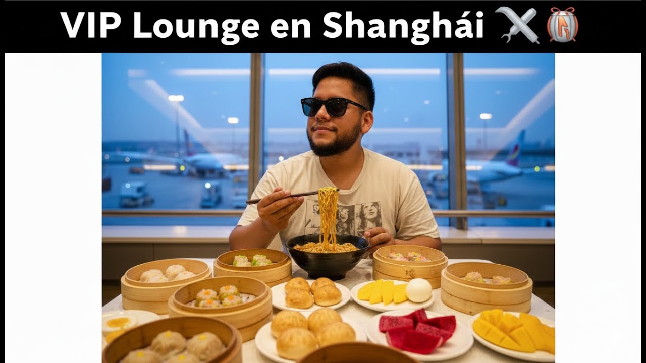 Probando la Comida de la sala VIP en el Aeropuerto de Shangh&aacute;i 🥟✨ | Dianxin, ramen y sabores &uacute;nicos