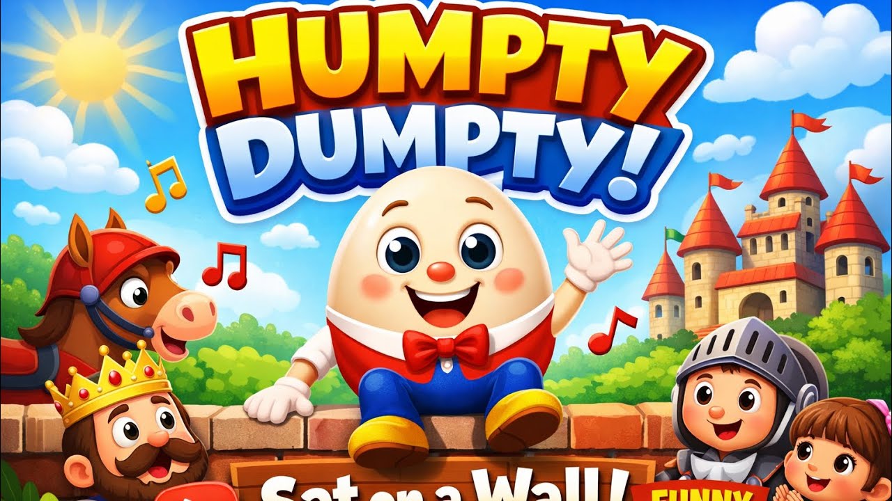 Humpty Dumpty Sat on a Wall 🥚 | Kids Cartoon Song | Baby Rhymes