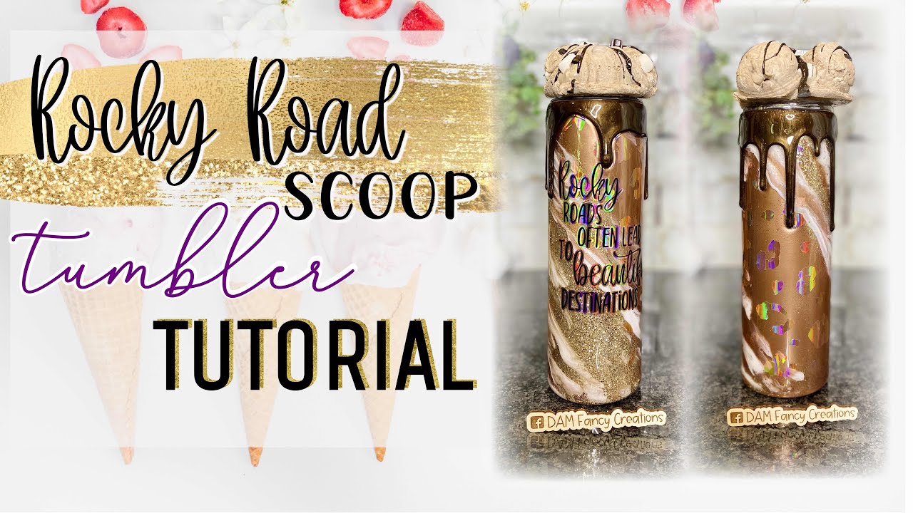 Rocky road ice cream scoop tumbler tutorial- detachable