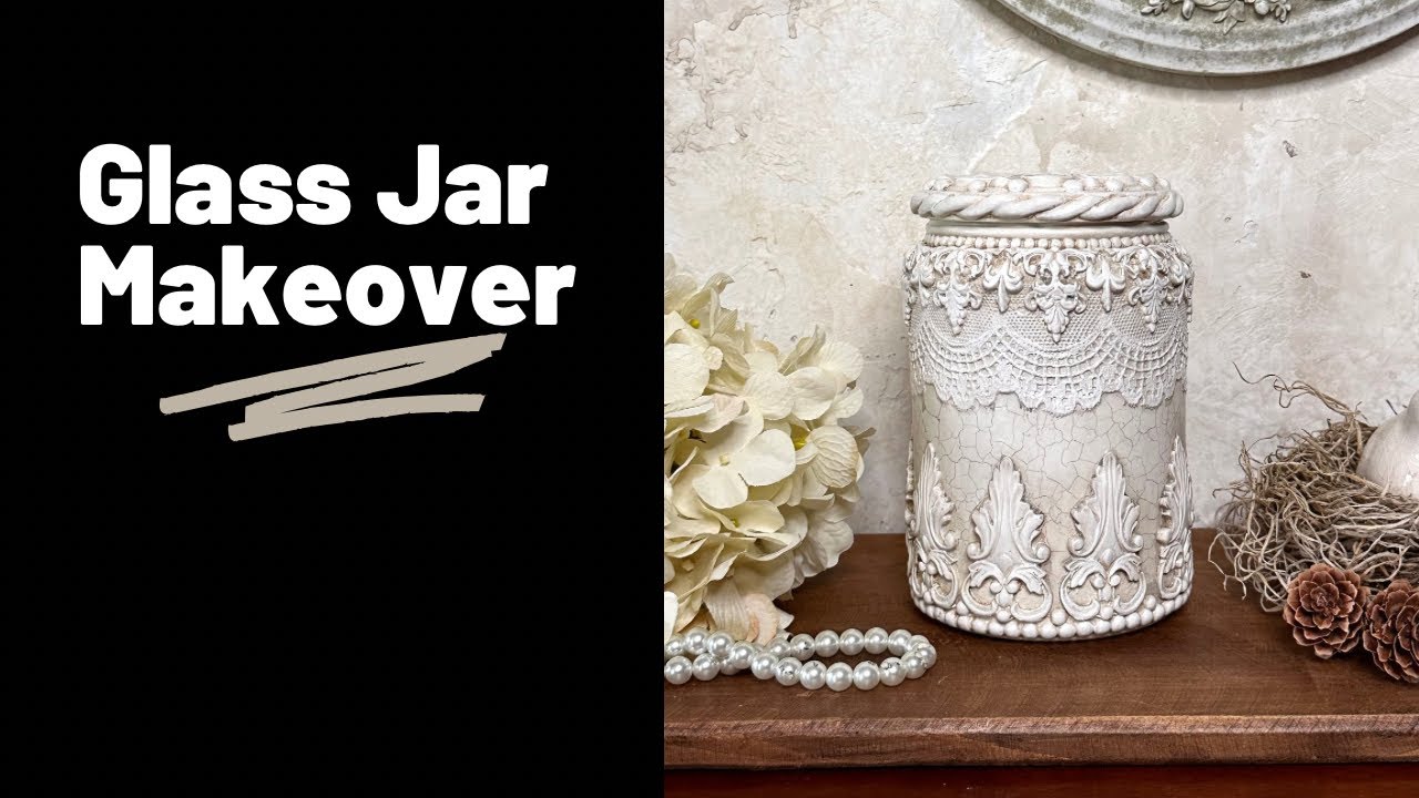 Glass Jar Makeover | DIY Glass Jar Makeover | Trash to Treasure #glassjar #airdryclay #diy