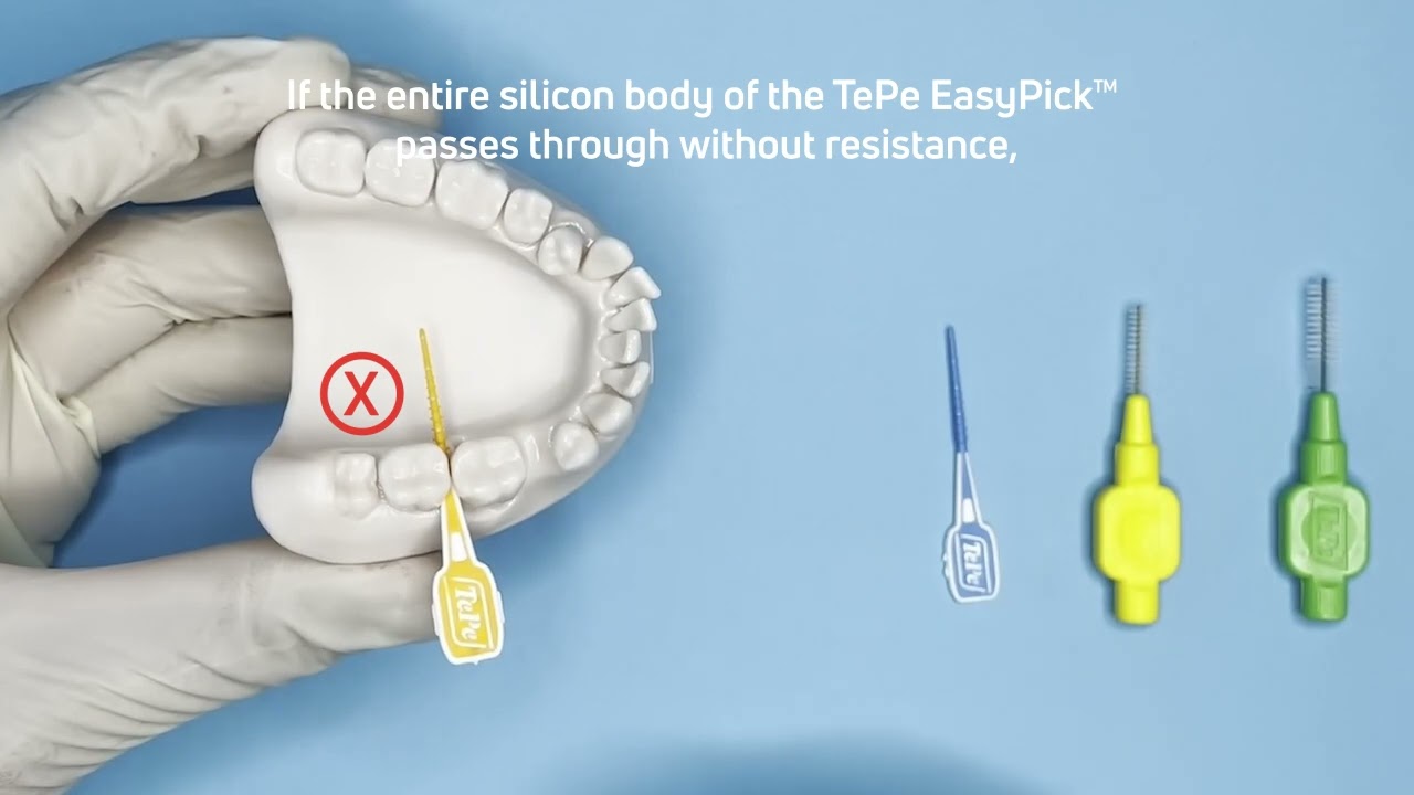 Using TePe EasyPick™ to gauge your interdental brush size