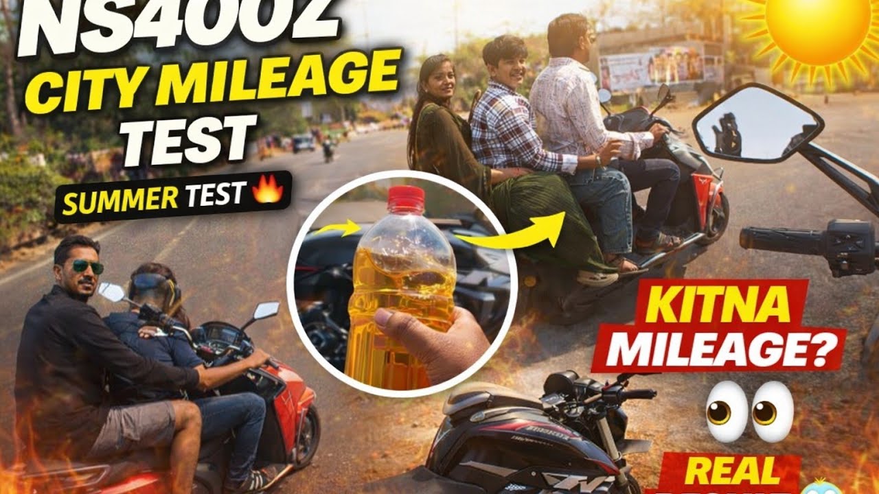 NS400z Kitna Mileage Deti Hai? 😱 | Real City Mileage Test (Summer 🌞🔥)