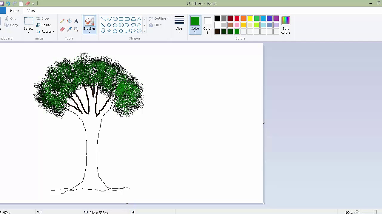 How to  Easy art tree with ms paint
