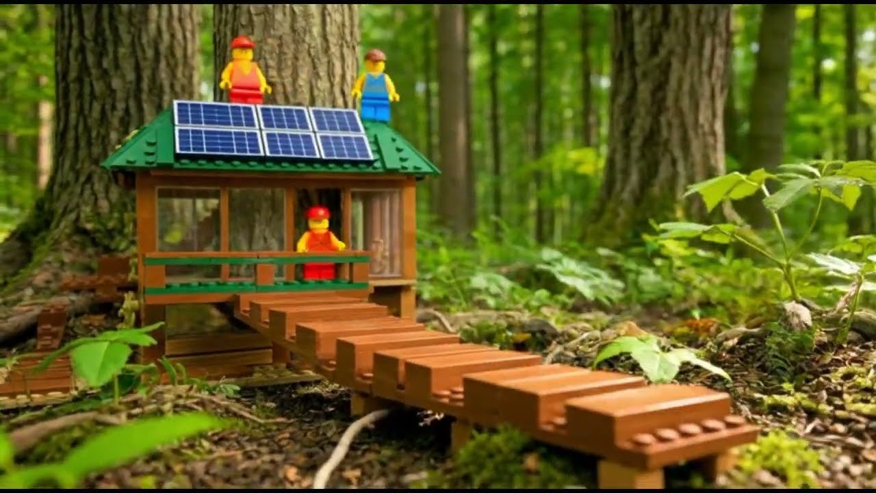 ⚠️ DO NOT WATCH! Constructing A 3-STORY LEGO HOUSE IN THE WOODS! (Satisfying Timelapse)