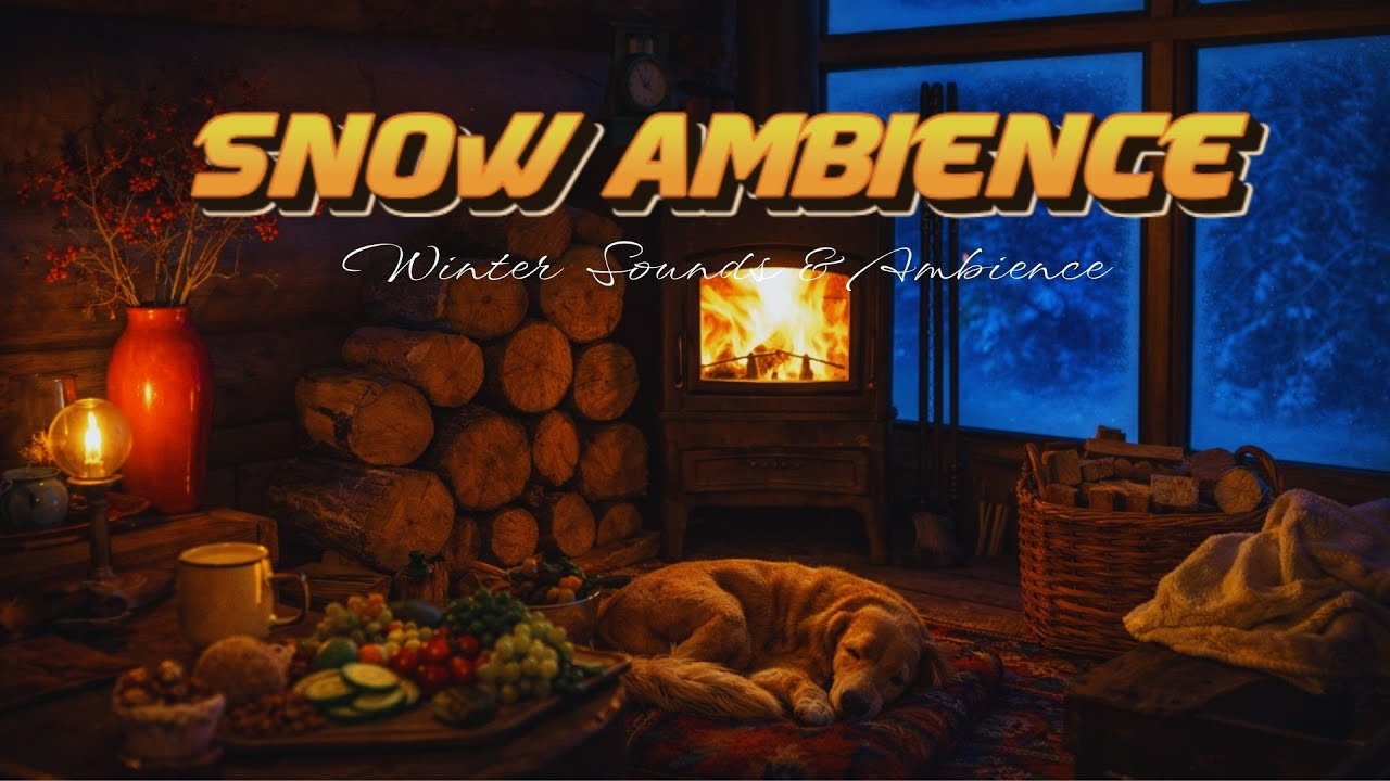 Ultimate Winter Sleep ❄️ Cozy Cabin Fireplace & Snowstorm Sounds
