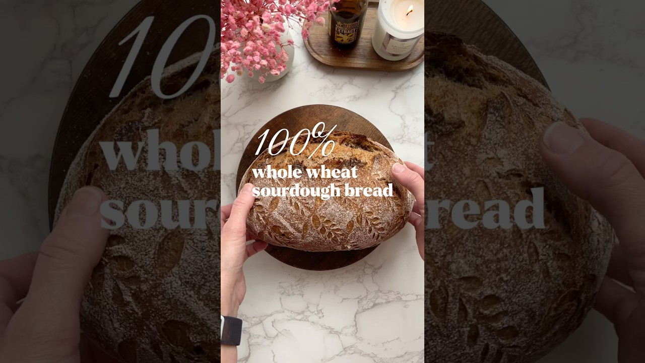 100% whole wheat sourdough bread. Recipe in the comments. #breadlover #sourdoughbread #sourdough