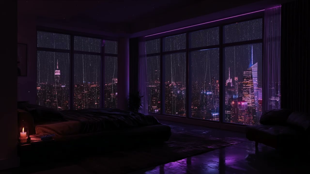 Late Night NYC Rain Sounds Urban Ambience for Deep Sleep, Anxiety Relief and Focus at Night NYC