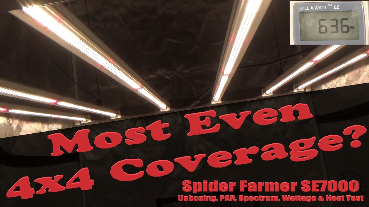 Самое равномерное покрытие для внедорожника? &mdash; Распаковка Spider Farmer SE7000, PAR, спектр, мощность и тепловой тест