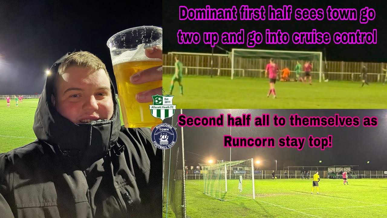 Allscott Heath 0-4 Runcorn Town matchday vlog *Top of the league Town Dominant Again!*