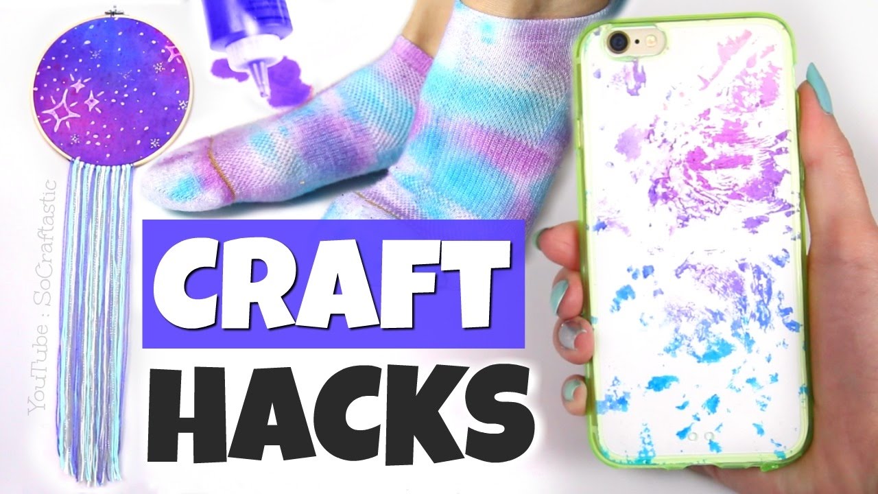 10 CRAFTING LIFE HACKS with Tie Dye | SoCraftastic