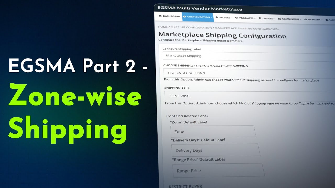EGSMA Multivendor Marketplace Shipping Management - Zone Wise Shipping