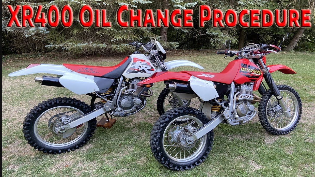 XR400 oil and filter change: quick and easy process that I've used for 20+ years on my 400s