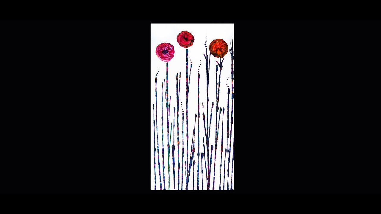 #8672 Simple Dip Stick Stems For Blooms Art Part 1 Contemporary  Fluid Acrylics 4.18.2022