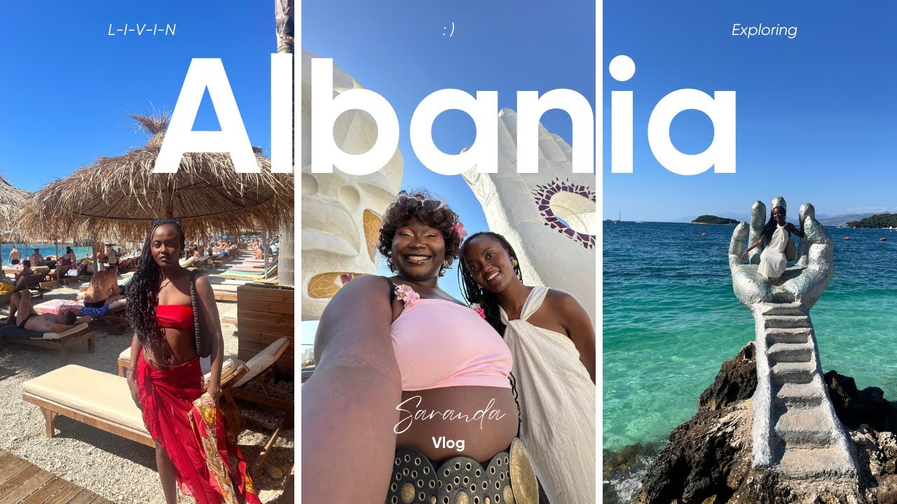 ALBANIA VLOG - DAY 3- SPEND THE DAY BEACH CLUB HOPPING IN KSAMIL + HAND OF KSAMIL