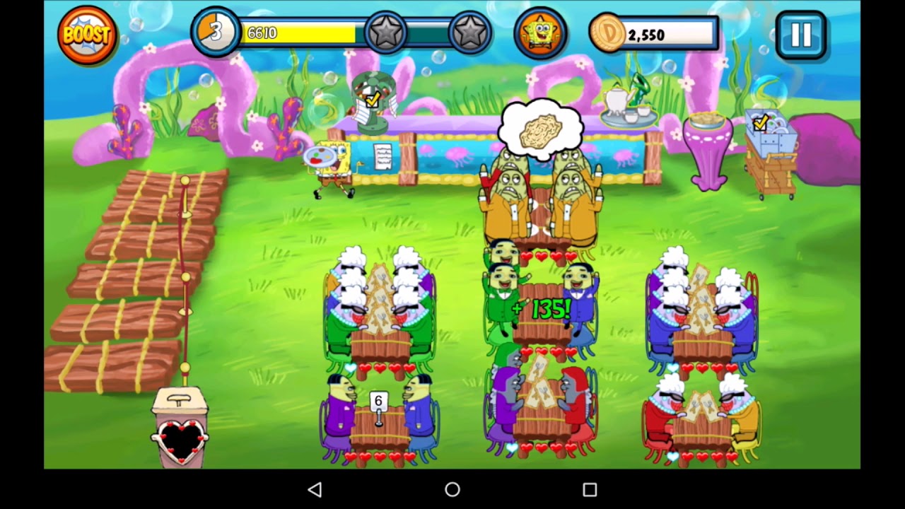 SpongeBob SquarePants Diner Dash Deluxe Gameplay (World 5)