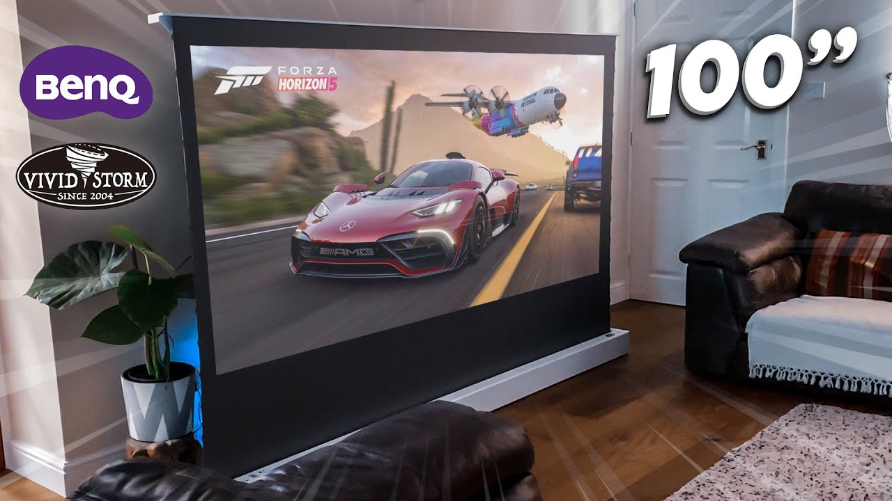 Комплект домашнего кинотеатра: проектор BenQ TK700 4K и электрический экран Vivid Storm 100