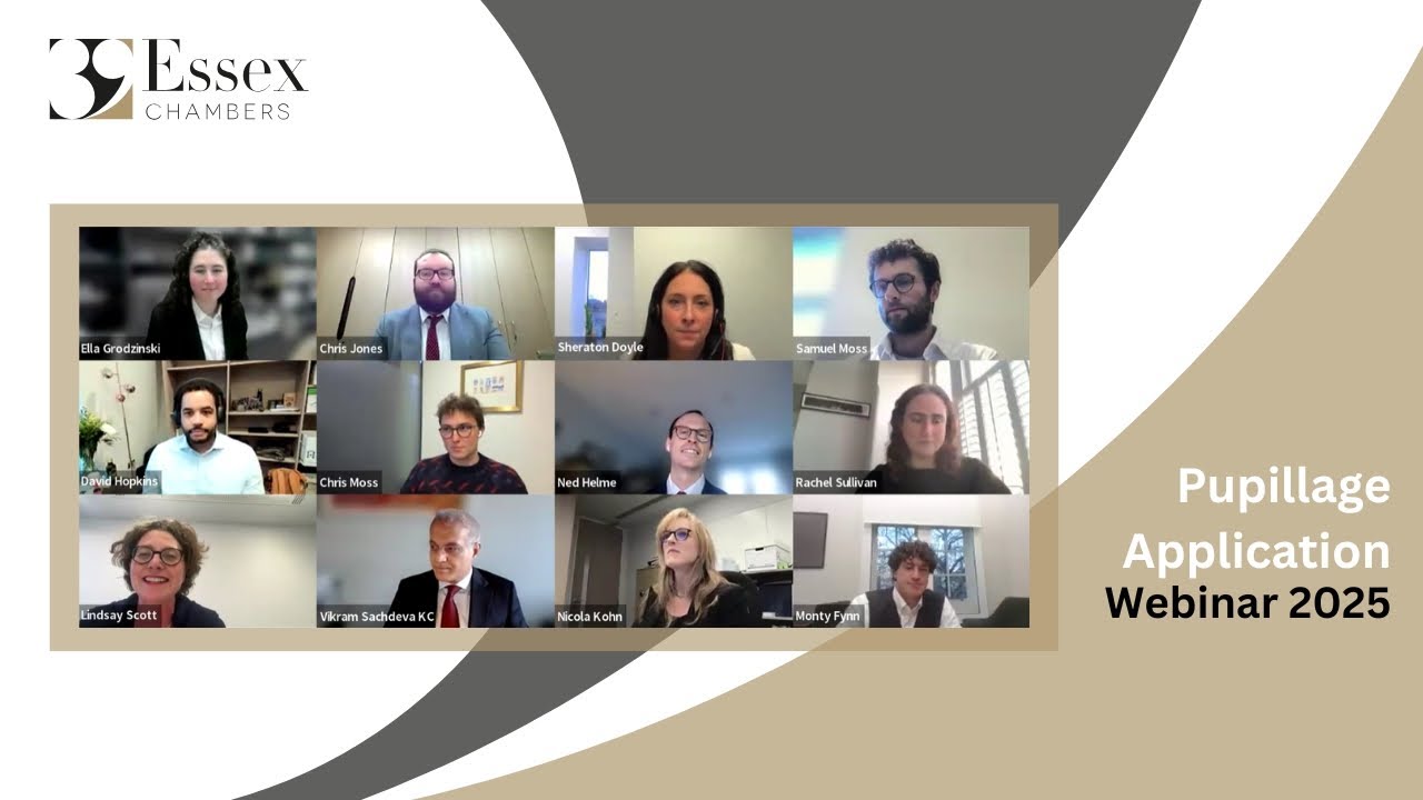 Pupillage Application Webinar 2025 | 39 Essex Chambers