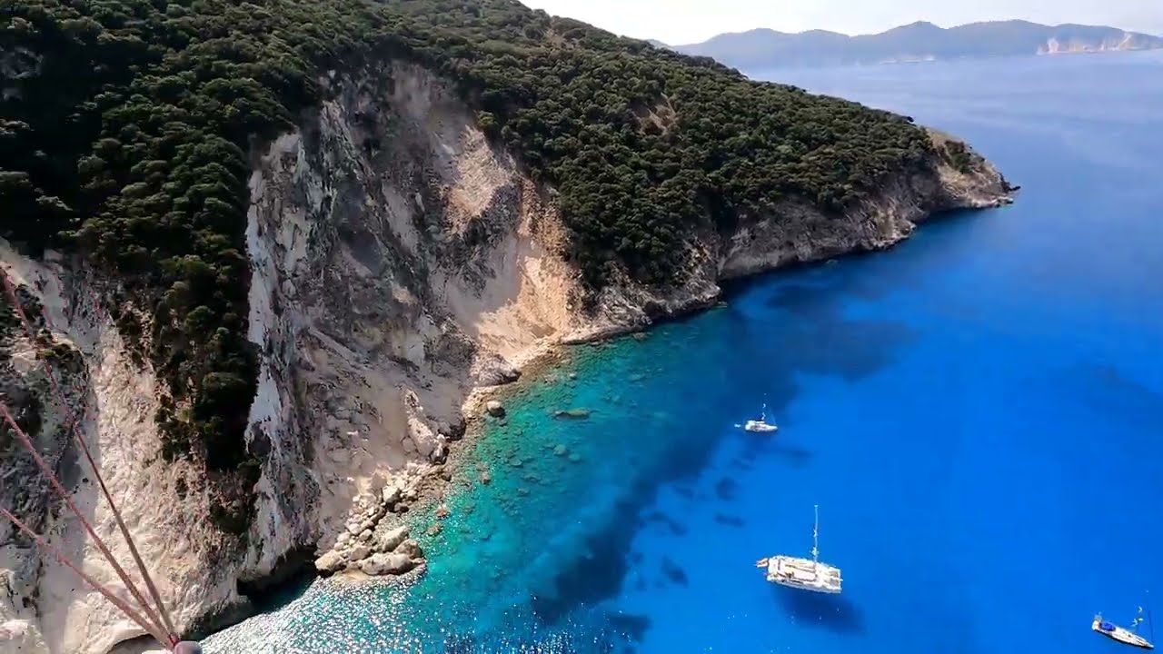 Paragliding @ Kefalonia Myrtos Beach [4K]