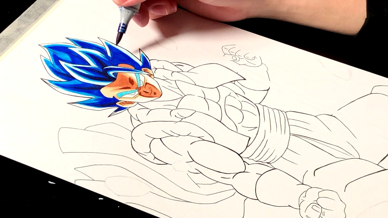 【ドラゴンボール 】超サイヤ人ブルーのゴジータを描いてみた/Dragon Ball Super Gogeta