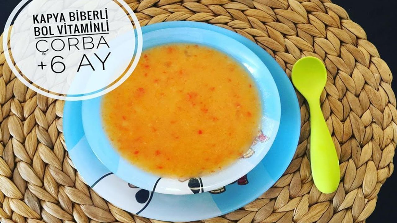 Kapya biberli bol vitaminli çorba (6+ ay)