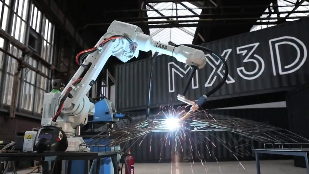 Producing the world's first 3D-printed bridge with robots 