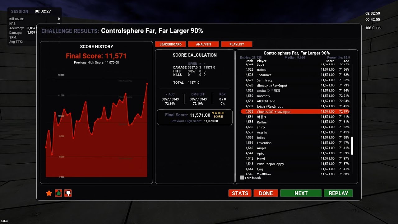 Controlsphere Far, Far Larger 90% 11,571 High Score Seal
