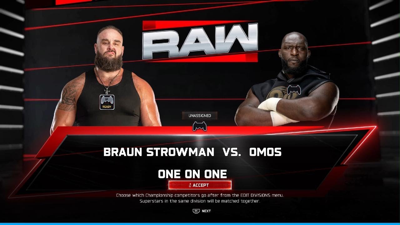 Braun Strowman VS Omos (WWE2K25 Week 41 Universe Mode)