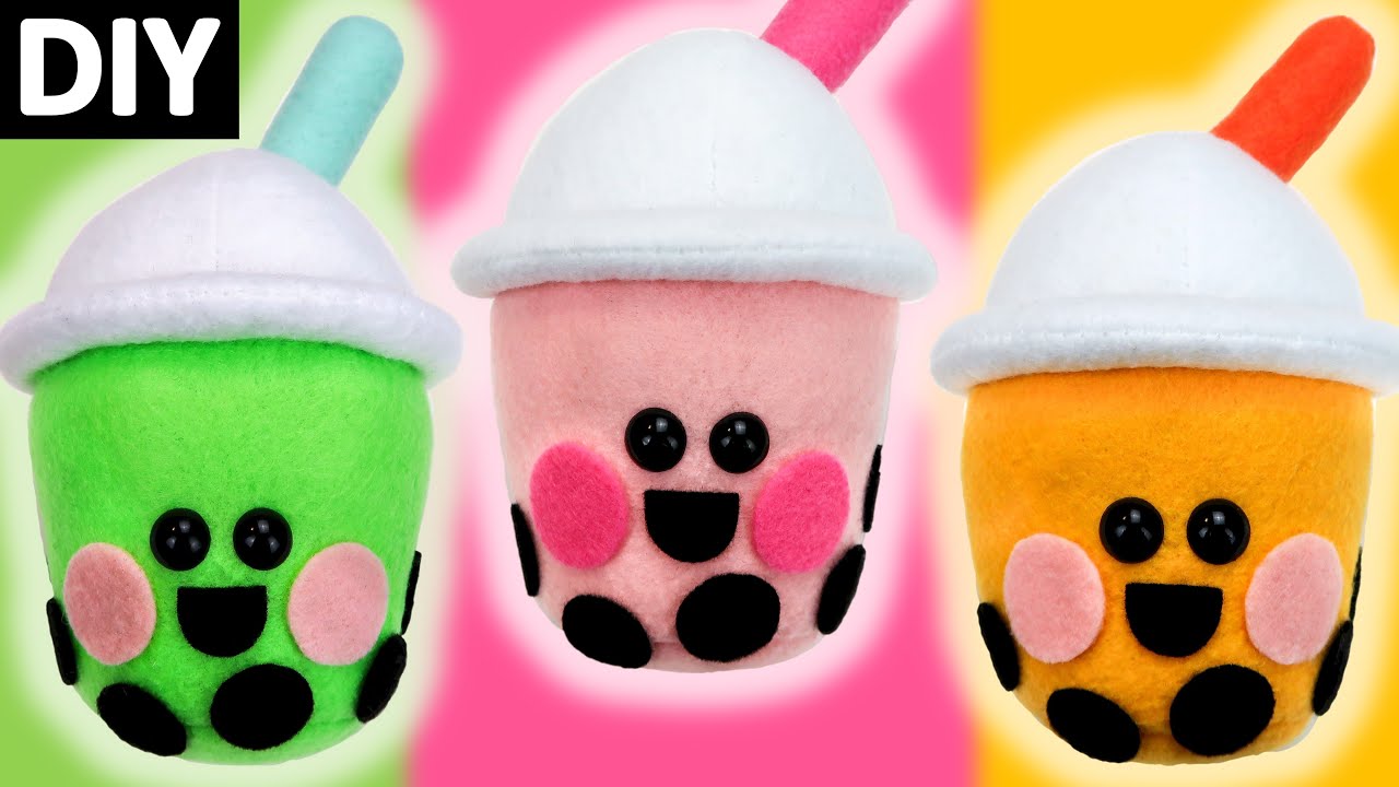 DIY Bubble Tea Plushie Tutorial (Boba Tea) 🥤 | Easy & Cute Felt Food Craft