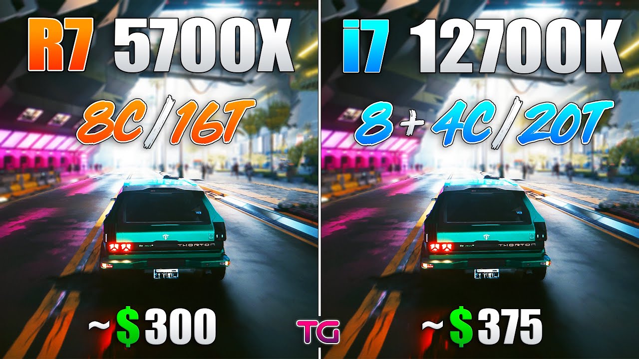 Ryzen 7 5700X vs Core i7 12700K - Test in 10 Games