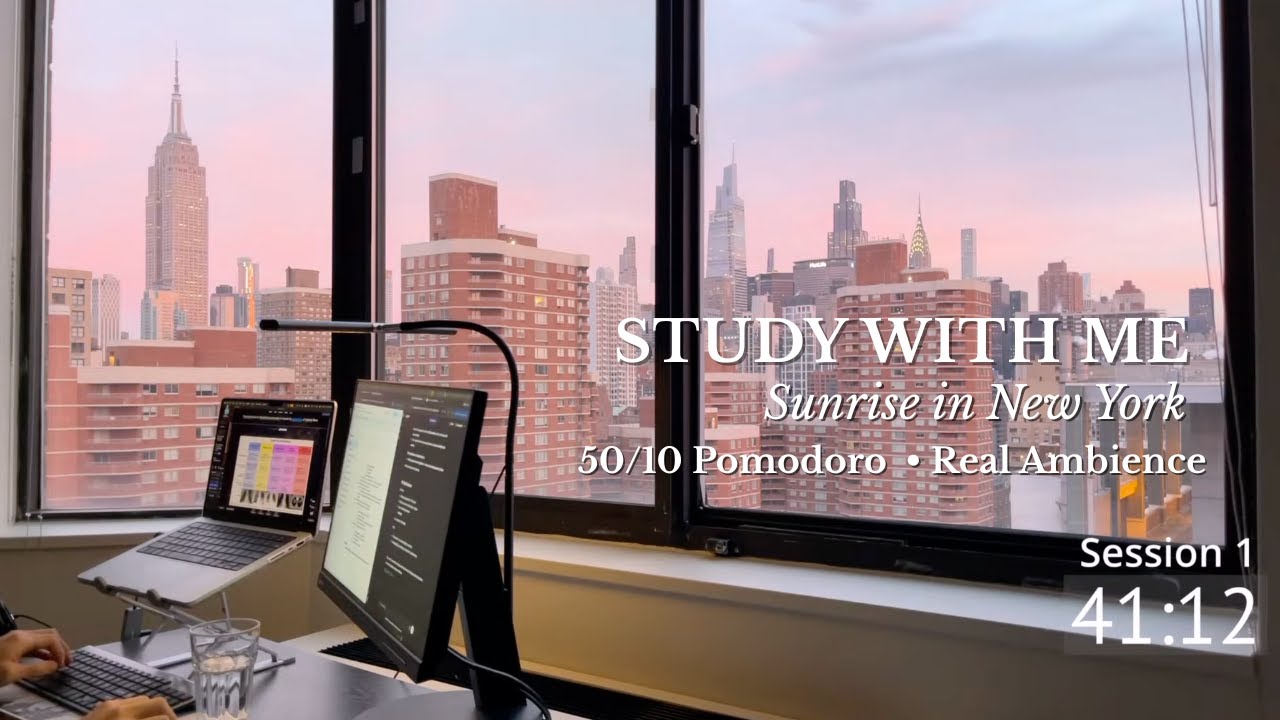 🩺2 Hour 6AM Study With Me LIVE in New York | 50/10 Pomodoro | Real Background Noise