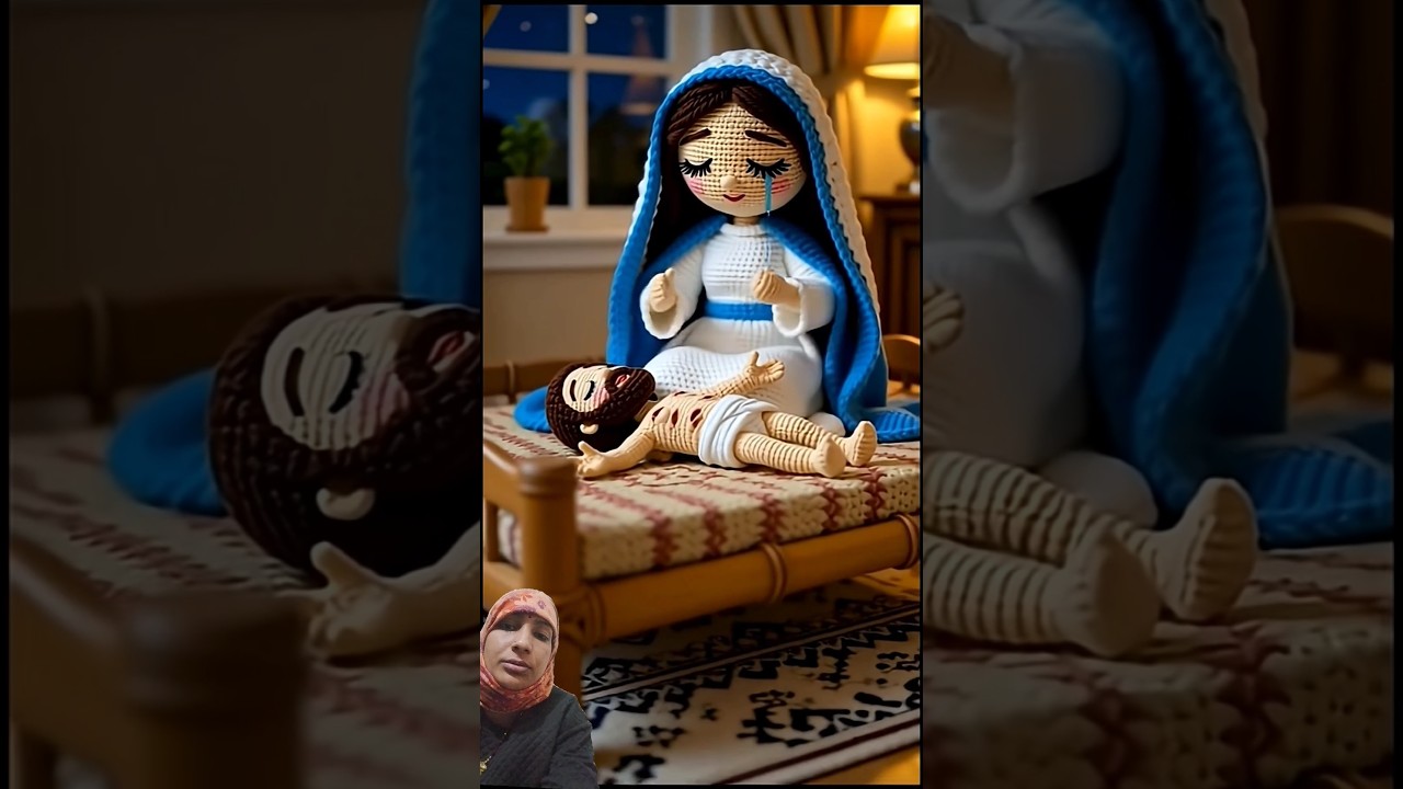 Mother Mary Weeps Bitterly as Jesus Lies Wounded and Motionless