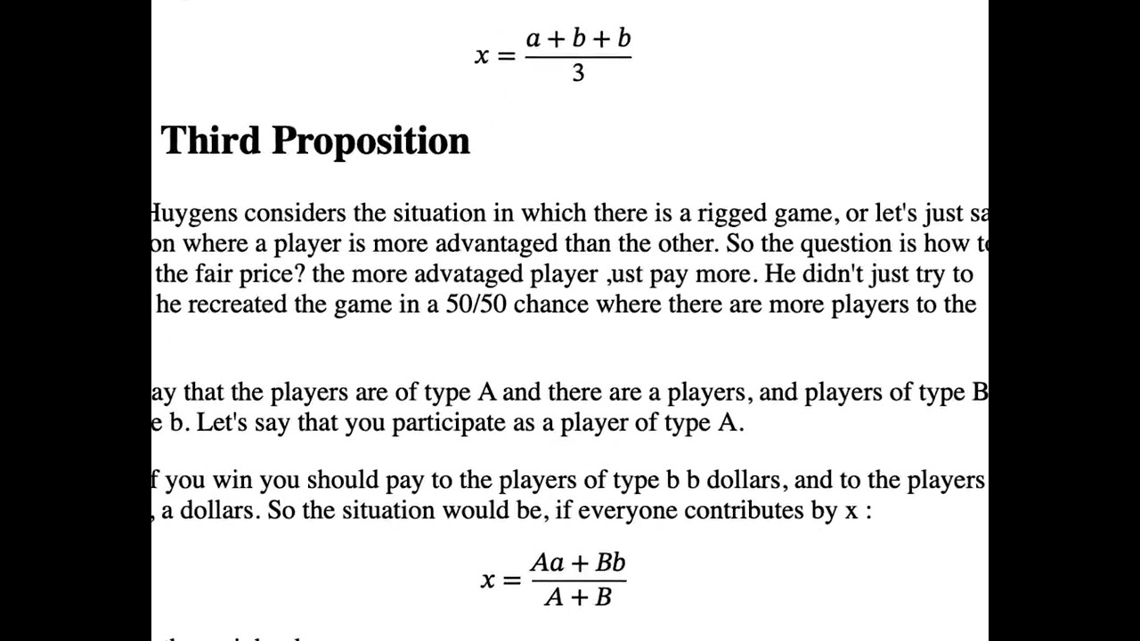 The First Book in Probability Calculus,Huygens - The Value of Chances in Games of Fortune