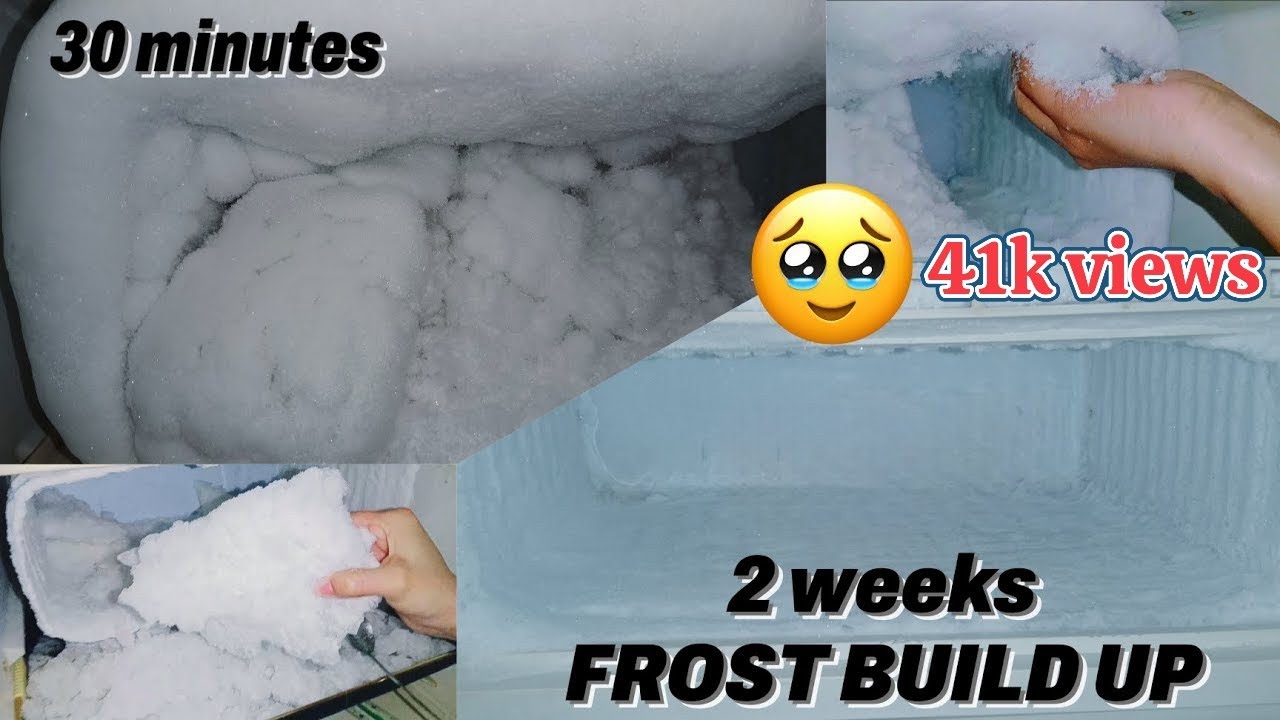 FULL RED Freezer Frost Scraping and Eating 🧊 FULL FREEZER ❄️ 30 MINS! LONG VIDEO❄️ #2023 #viralvide0